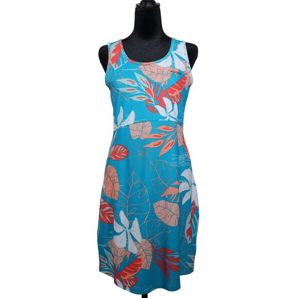 Columbia Midway Bay Floral Dress - Womens Small - Turquoise/Orange/White - NWT - Picture 1 of 5